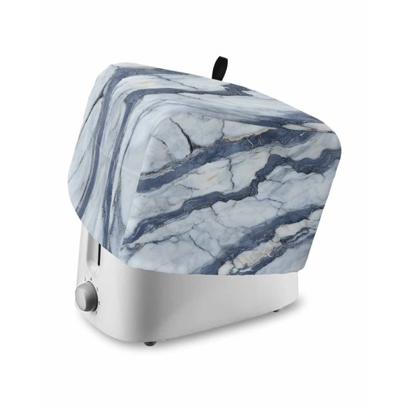 Fsddascl Modern Grey White Toaster Cover 2 Slice, Small Kitchen Appliance Covers, Abstract Marble Geometrci Patterns Toaster Oven Cover with Loop, Bread Machine Cover Polyester Dust Cover Protection