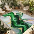 thumbnail image 1 of Fsddascl Modern Marble Outdoor Rug for Patio/Deck/Porch, Non-Slip Large Area Rug 4 x 6 Ft, Teal Ombre Abstract Art Waves Texture Indoor Outdoor Rugs Washable Area Rugs, Reversible Camping Rug Carpet, 1 of 5