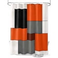 thumbnail image 1 of Fsddascl Modern Orange Beige Shower Curtain Set - Long 72" x 84" Washable Bathtub Curtain with 12 Hooks, Abstract Black Grey Color Blocks Waterproof Fabric Stall Shower Curtains for Bathroom/Bathtub, 1 of 6