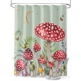 thumbnail image 1 of Fsddascl Mushroom Shower Curtain Set - Standard 72" x 72" Washable Bathtub Curtain with 12 Hooks, Sage Green Butterfly Moon Eucalyptus Leaf Waterproof Fabric Stall Shower Curtains for Bathroom, 1 of 6