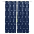 thumbnail image 1 of Fsddascl Navy Blue Anchor Blackout Curtains for Bedroom/Living Room, Thermal Insulated Kitchen Curtains, Nautical Coastal Summer Ocean Ship Grommet Darkening Window Treatment Drapes 42"x63"x2, 1 of 6