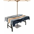 thumbnail image 1 of Fsddascl Navy Blue Beige Ombre Outdoor Tablecloth - 60x84 Inch Rectangle Dining Table Cover, Vintage Modern Abstract Aesthetic Waterproof Outdoor Table Cloth with Umbrella Hole & Zipper for Patio, 1 of 7