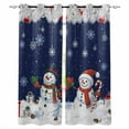 thumbnail image 1 of Fsddascl Navy Blue Christmas Blackout Curtains for Bedroom/Living Room, Thermal Insulated Kitchen Curtains, Xmas Balls Snowflake Snowman Grommet Darkening Window Treatment Drapes 52"x72"x2, 1 of 6
