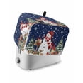 thumbnail image 1 of Fsddascl Navy Blue Christmas Snowman Toaster Cover 2 Slice, Small Kitchen Appliance Covers, Xmas Tree Elk Balls Snowflake Toaster Oven Cover with Loop, Bread Machine Cover Polyester Dust Cover, 1 of 5