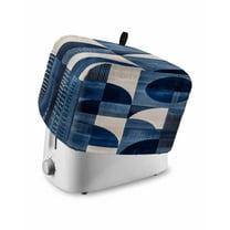 Fsddascl Navy Blue Geometric Small Toaster Cover 2 Slice, Kitchen Appliance Covers, Abstract Art Color Block Toaster Oven Cover with Loop, Bread Machine Cover Polyester Dust Cover Protection