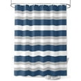 thumbnail image 1 of Fsddascl Navy Blue Grey Stripe Shower Curtain Set - 48" x 72" Washable Bathtub Curtain with 12 Hooks, Minimalist Farmhouse Striped Waterproof Fabric Stall Shower Curtains for Bathroom/Bathtub Décor, 1 of 6