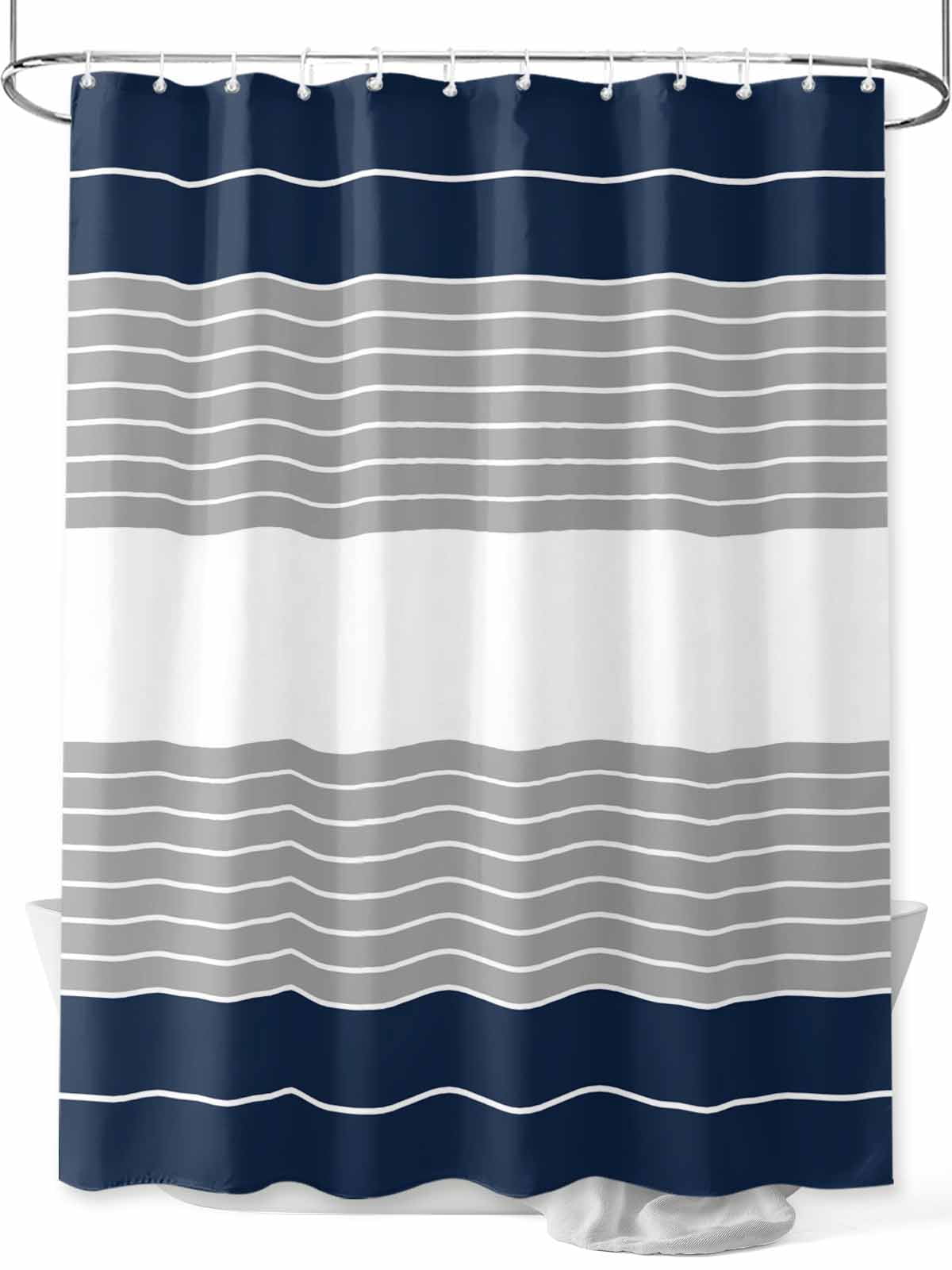 Navy And Gray Shower Curtainnull