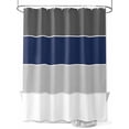 thumbnail image 1 of Fsddascl Navy Blue Grey Striped Shower Curtain Set - Extra Long 72" x 96" Washable Bathtub Curtain with 12 Hooks, Farmhouse Modern Waterproof Fabric Stall Shower Curtains for Bathroom/Bathtub Décor, 1 of 6