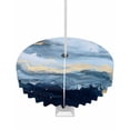 thumbnail image 1 of Fsddascl Navy Blue Ombre Marble Outdoor Tablecloth - 60 Inch Round Dining Table Cover, Modern Abstract Ink Painting Waterproof Outdoor Table Cloth with Umbrella Hole & Zipper for Picnic/Patio/Party, 1 of 7