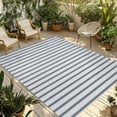 thumbnail image 1 of Fsddascl Navy Blue Striped Outdoor Rug for Patio/Deck/Porch, Non-Slip Large Area Rug 6 x 9 Ft, Navy Blue White Stripes Farmhouse Indoor Outdoor Rugs Washable Area Rugs, Reversible Camping Rug Carpet, 1 of 5