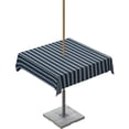 thumbnail image 1 of Fsddascl Navy Blue Striped Outdoor Tablecloth - 54x54 Inch Square Dining Table Cover, Modern Abstract Art Aesthetics Waterproof Outdoor Table Cloth with Umbrella Hole & Zipper for Picnic/Patio/Party, 1 of 7