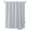 thumbnail image 1 of Fsddascl Navy Blue Striped Shower Curtain Set - 54" x 78" Washable Bathtub Curtain with 12 Hooks, Navy Blue White Stripes Farmhouse Waterproof Fabric Stall Shower Curtains for Bathroom/Bathtub, 1 of 6