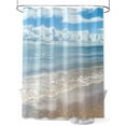 thumbnail image 1 of Fsddascl Ocean Beach Shower Curtain Set - 60" x 72" Washable Bathtub Curtain with 12 Hooks, Summer Nature Blue Sea Waves Sky Cloudy Waterproof Fabric Stall Shower Curtains for Bathroom/Bathtub, 1 of 6