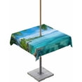 thumbnail image 1 of Fsddascl Ocean Outdoor Tablecloth - 60x60 Inch Square Dining Table Cover, Blue Sky Palm Tree Beach Scenery Forest Shore Waterproof Outdoor Table Cloth with Umbrella Hole & Zipper for Picnic/Patio, 1 of 7