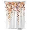 thumbnail image 1 of Fsddascl Orange Fall Leaves Shower Curtain Set - Long 72" x 84" Washable Bathtub Curtain with 12 Hooks, Watercolor Farmhouse Retro Plants Waterproof Fabric Stall Shower Curtains for Bathroom/Bathtub, 1 of 6
