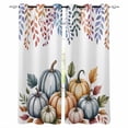 thumbnail image 1 of Fsddascl Orange Fall Pumpkins Blackout Curtains for Bedroom/Living Room, Thermal Insulated Kitchen Curtains, Eucalyptus Leaves Country Farmhouse Grommet Darkening Window Treatment Drapes 52"x84"x2, 1 of 6