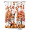 thumbnail image 1 of Fsddascl Orange Fox Shower Curtain Set - Extra Long 72" x 96" Washable Bathtub Curtain with 12 Hooks, Thanksgiving Maple Leaves Autumn Trees Waterproof Fabric Stall Shower Curtains for Bathroom, 1 of 6