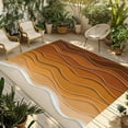 thumbnail image 1 of Fsddascl Orange Ocean Waves Outdoor Rug for Patio/Deck/Porch, Non-Slip Large Area Rug 4 x 6 Ft, Coastal Country Abstract Ombre Stripes Indoor Outdoor Rugs Washable Area Rugs, Camping Rug Carpet, 1 of 5
