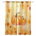 thumbnail image 1 of Fsddascl Orange Pumpkin Blackout Curtains for Bedroom/Living Room, Thermal Insulated Kitchen Curtains, Fall Maple Leaves Ombre Thanksgiving Grommet Darkening Window Treatment Drapes 52"x72"x2, 1 of 6