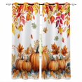 thumbnail image 1 of Fsddascl Orange Pumpkin Fall Blackout Curtains for Bedroom/Living Room, Thermal Insulated Kitchen Curtains, Thanksgiving Maple Eucalyptus Leaves Grommet Darkening Window Treatment Drapes 42"x63"x2, 1 of 6