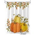 thumbnail image 1 of Fsddascl Orange Pumpkins Shower Curtain Set - Long 72" x 84" Washable Bathtub Curtain with 12 Hooks, Fall Yellow Leaves Country Pastoral Waterproof Fabric Stall Shower Curtains for Bathroom/Bathtub, 1 of 6