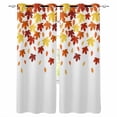 thumbnail image 1 of Fsddascl Orange Yellow Maple Leaf Blackout Curtains for Bedroom/Living Room, Thermal Insulated Kitchen Curtains, Thanksgiving Fallen Leaves Grommet Darkening Window Treatment Drapes 42"x84"x2, 1 of 6