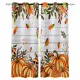 thumbnail image 1 of Fsddascl Orange Yellow Pumpkin Fall Blackout Curtains for Bedroom/Living Room, Thermal Insulated Kitchen Curtains, Thanksgiving Leaves Botanical Wooden Grommet Darkening Window Treatment 52"x63"x2, 1 of 6