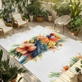 thumbnail image 1 of Fsddascl Parrot Outdoor Rug for Patio/Deck/Porch, Non-Slip Large Area Rug 5 x 8 Ft, Spring Floral Botanical Blossom Motif Indoor Outdoor Rugs Washable Area Rugs, Reversible Camping Rug Carpet Runner, 1 of 5