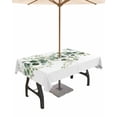 thumbnail image 1 of Fsddascl Pastoral Eucalyptus Outdoor Tablecloth - 52x70 Inch Rectangle Dining Table Cover, Countryside Leaves Simple Art Waterproof Outdoor Table Cloth with Umbrella Hole & Zipper for Picnic/Patio, 1 of 7