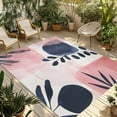 thumbnail image 1 of Fsddascl Pink Abstract Art Outdoor Rug for Patio/Deck/Porch, Non-Slip Large Area Rug 5 x 8 Ft, Modern Geometric Navy Blue Art Indoor Outdoor Rugs Washable Area Rugs, Reversible Camping Rug Carpet, 1 of 5