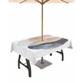 thumbnail image 1 of Fsddascl Pink Black Grey Art Outdoor Tablecloth - 60x84 Inch Rectangle Dining Table Cover, Geometric Modern Abstract Art Waterproof Outdoor Table Cloth with Umbrella Hole & Zipper for Picnic/Patio, 1 of 7