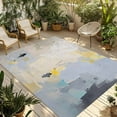 thumbnail image 1 of Fsddascl Pink Blue Outdoor Rug for Patio/Deck/Porch, Non-Slip Large Area Rug 5 x 8 Ft, Modern Abstract Oil Painting Art Indoor Outdoor Rugs Washable Area Rugs, Reversible Camping Rug Carpet Runner, 1 of 5