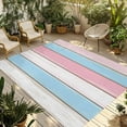 thumbnail image 1 of Fsddascl Pink Blue Wood Grain Outdoor Rug for Patio/Deck/Porch, Non-Slip Large Area Rug 4 x 6 Ft, Modern Colorful Striped Indoor Outdoor Rugs Washable Area Rugs, Reversible Camping Rug Carpet Runner, 1 of 5