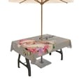 thumbnail image 1 of Fsddascl Pink Christmas Outdoor Tablecloth - 60x84 Inch Dining Table Cover, Grey Santa Winter Snowflake Botanical Rustic Waterproof Outdoor Table Cloth with Umbrella Hole & Zipper for Patio, 1 of 7