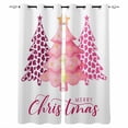 thumbnail image 1 of Fsddascl Pink Christmas Trees Blackout Curtains for Bedroom/Living Room, Thermal Insulated Kitchen Curtains, Leopard Print Xmas Tree Winter Holiday Grommet Darkening Window Treatment Drapes 42"x63"x2, 1 of 6