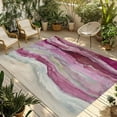 thumbnail image 1 of Fsddascl Pink Coastal Outdoor Rug for Patio/Deck/Porch, Non-Slip Large Area Rug 5 x 8 Ft, Summer Beach Nautical Abstract Art Indoor Outdoor Rugs Washable Area Rugs, Reversible Camping Rug Carpet, 1 of 5