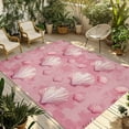 thumbnail image 1 of Fsddascl Pink Coastal Shell Outdoor Rug for Patio/Deck/Porch, Non-Slip Large Area Rug 5 x 8 Ft, Summer Ocean Beach Nautical Indoor Outdoor Rugs Washable Area Rugs, Reversible Camping Rug Carpet, 1 of 5