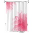 thumbnail image 1 of Fsddascl Pink Flower Shower Curtain Set - 48" x 72" Washable Bathtub Curtain with 12 Hooks, Boho Modern Floral Abstract Ombre Leaf White Waterproof Fabric Stall Shower Curtains for Bathroom/Bathtub, 1 of 6
