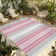thumbnail image 1 of Fsddascl Pink Gray Stripes Outdoor Rug for Patio/Deck/Porch, Non-Slip Large Area Rug 5 x 8 Ft, Chic Modern Abstract Vertical Lines Indoor Outdoor Rugs Washable Area Rugs, Camping Rug Carpet, 1 of 5