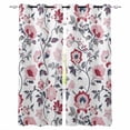 thumbnail image 1 of Fsddascl Pink Grey Floral Blackout Curtains for Bedroom/Living Room, Thermal Insulated Kitchen Curtains, Botanical Watercolor Flower Leaf Grommet Darkening Window Treatment Drapes 27.5"x39"x2, 1 of 6