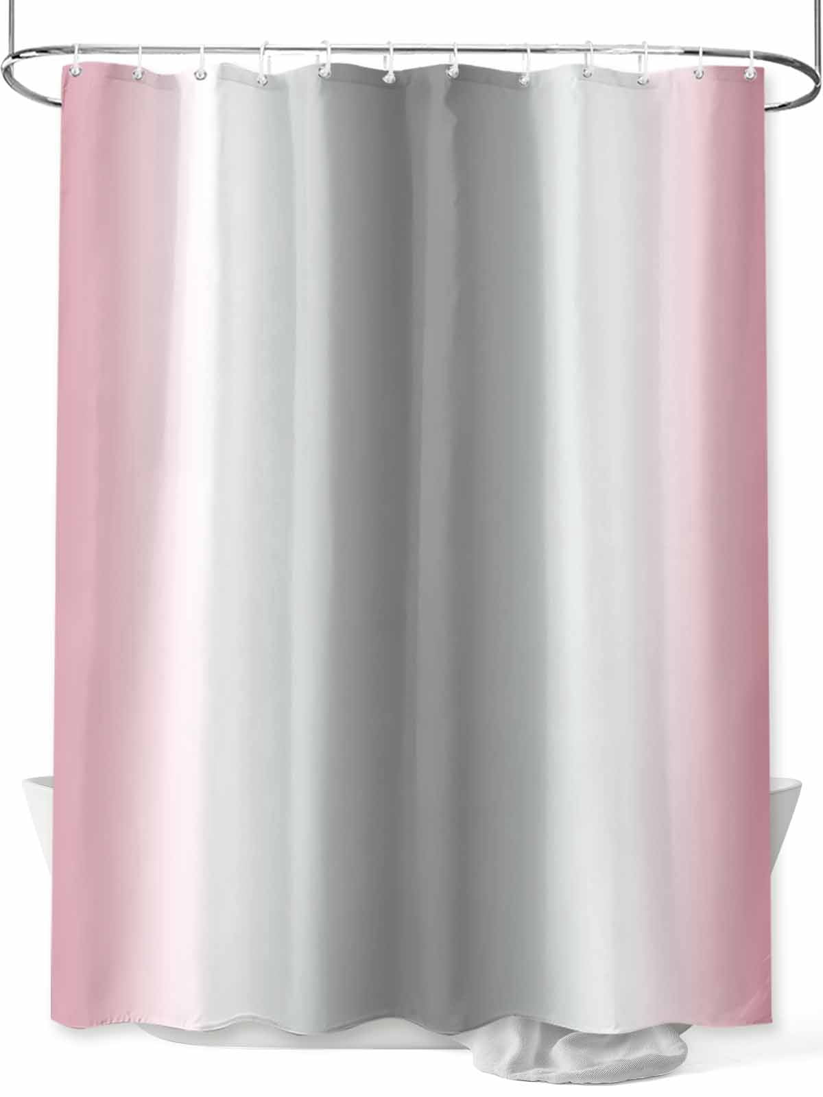 Fsddascl Pink Grey Shower Curtain Set - 54" x 78" Washable Bathtub