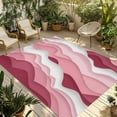 thumbnail image 1 of Fsddascl Pink Ombre Outdoor Rug for Patio/Deck/Porch, Non-Slip Large Area Rug 4 x 6 Ft, Modern Geometric Abstract Art Moire Indoor Outdoor Rugs Washable Area Rugs, Reversible Camping Rug Carpet, 1 of 5