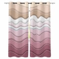 thumbnail image 1 of Fsddascl Pink Ombre Stripe Blackout Curtains for Bedroom/Living Room, Thermal Insulated Kitchen Curtains, Abstract Summer Beach Coastal Grommet Darkening Window Treatment Drapes 52"x45"x2, 1 of 8