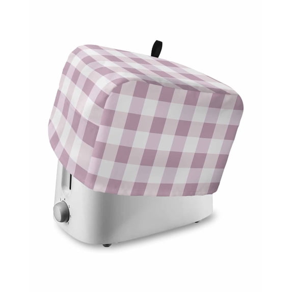 Fsddascl Pink Plaid Toaster Cover 4 Slice, Large Kitchen Appliance Covers, Spring Summer Farmhouse Buffalo Checkered Toaster Oven Cover with Loop, Bread Machine Cover Polyester Dust Cover Protection