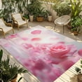 thumbnail image 1 of Fsddascl Pink Rose Fantasy Outdoor Rug for Patio/Deck/Porch, Non-Slip Large Area Rug 5 x 8 Ft, Elegance Floral Romantic Reflection Indoor Outdoor Rugs Washable Area Rugs, Camping Rug Carpet, 1 of 5