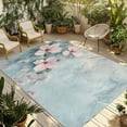 thumbnail image 1 of Fsddascl Pink Spring Flower Outdoor Rug for Patio/Deck/Porch, Non-Slip Large Area Rug 4 x 6 Ft, Retro Blue Wall Mottled Pastoral Indoor Outdoor Rugs Washable Area Rugs, Reversible Camping Rug Carpet, 1 of 5