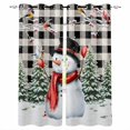thumbnail image 1 of Fsddascl Plaid Snowman Christmas Blackout Curtains for Bedroom/Living Room, Thermal Insulated Kitchen Curtains, Xmas Tree Snowflake Birds Branches Grommet Darkening Window Treatment Drapes 52"x63"x2, 1 of 6
