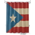 thumbnail image 1 of Fsddascl Puerto Rico Flag Shower Curtain Set - Long 72" x 84" Washable Bathtub Curtain with 12 Hooks, Red Blue Vintage Waterproof Fabric Stall Shower Curtains for Bathroom/Bathtub Décor, 1 of 6