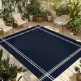 thumbnail image 1 of Fsddascl Pure Dark Blue Outdoor Rug for Patio/Deck/Porch, Non-Slip Large Area Rug 5 x 8 Ft, Simple Solid Color Indoor Outdoor Rugs Washable Area Rugs, Reversible Camping Rug Carpet Runner, 1 of 5