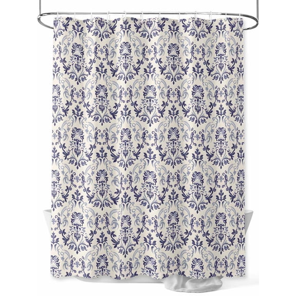 Fsddascl Purple Baroque Shower Curtain Set - 48" x 72" Washable Bathtub Curtain with 12 Hooks, Abstract Art Flower Pattern Waterproof Fabric Stall Shower Curtains for Bathroom/Bathtub Décor